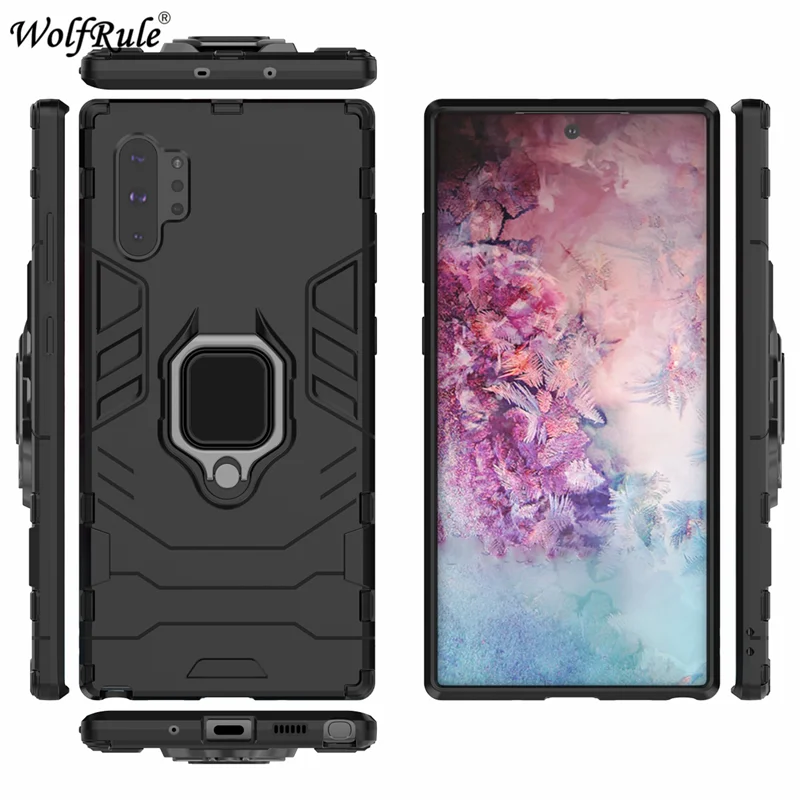 Magnetic Case For Samsung Galaxy Note 10 Plus Case Durable Metal Ring Stand Cover For Samsung Note 10 Plus Case Note 10 Plus