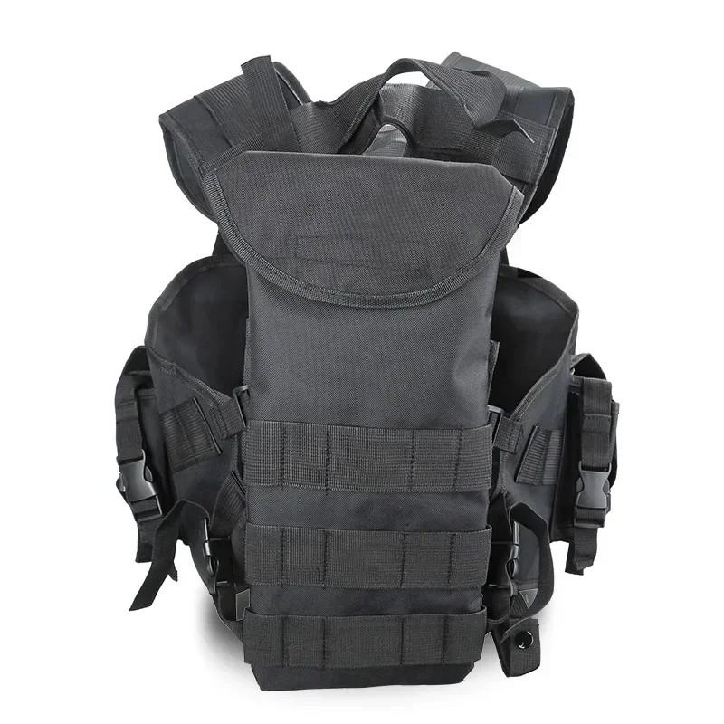 الرجال التكتيكية القتالية التمويه سترة درع للجسم الصيد الحرب لعبة الادسنس سترات مع كيس ماء المعدات العسكرية في الهواء الطلق #6