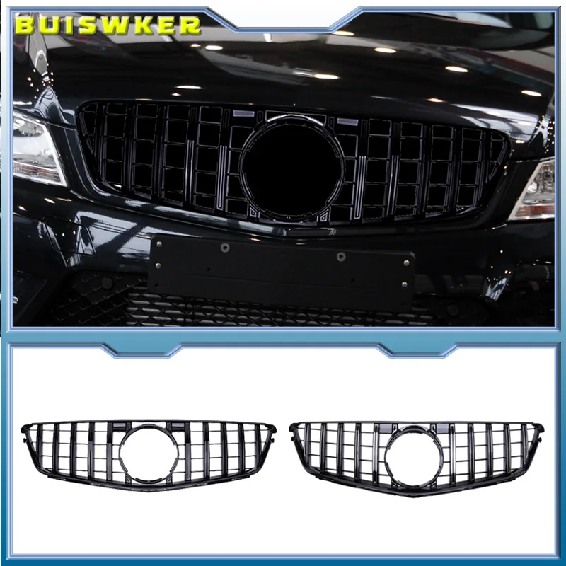 

Решетка переднего бампера для Mercedes Benz C W204 2007-2014, серебристая/черная, аксессуары для автомобиля