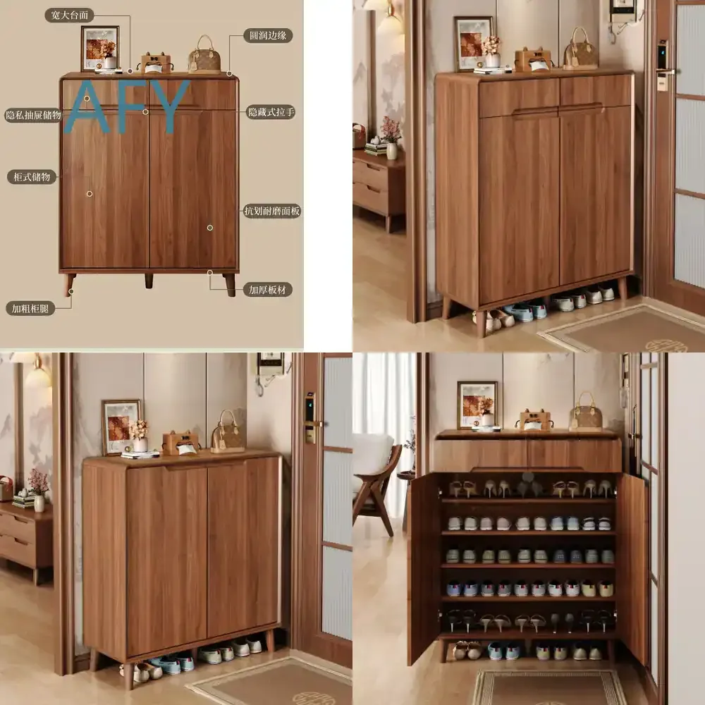 Integrated Large-Capacity Multi-Layer Side Cabinet for Indoor Storage at Home Entryway Locker for Small Space Organization