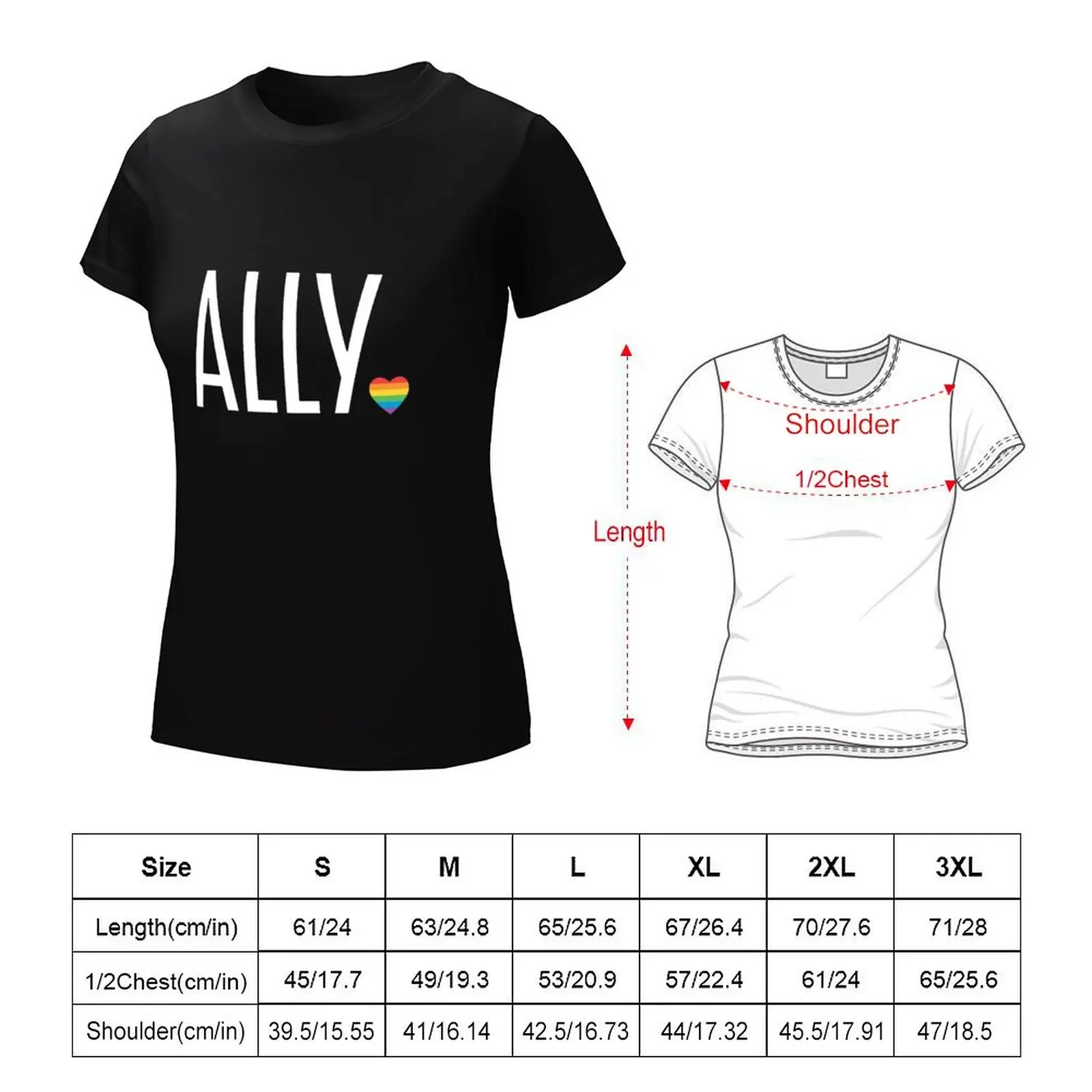 Ally pride (white) T-Shirt plus size tops tees t shirts for Women graphic