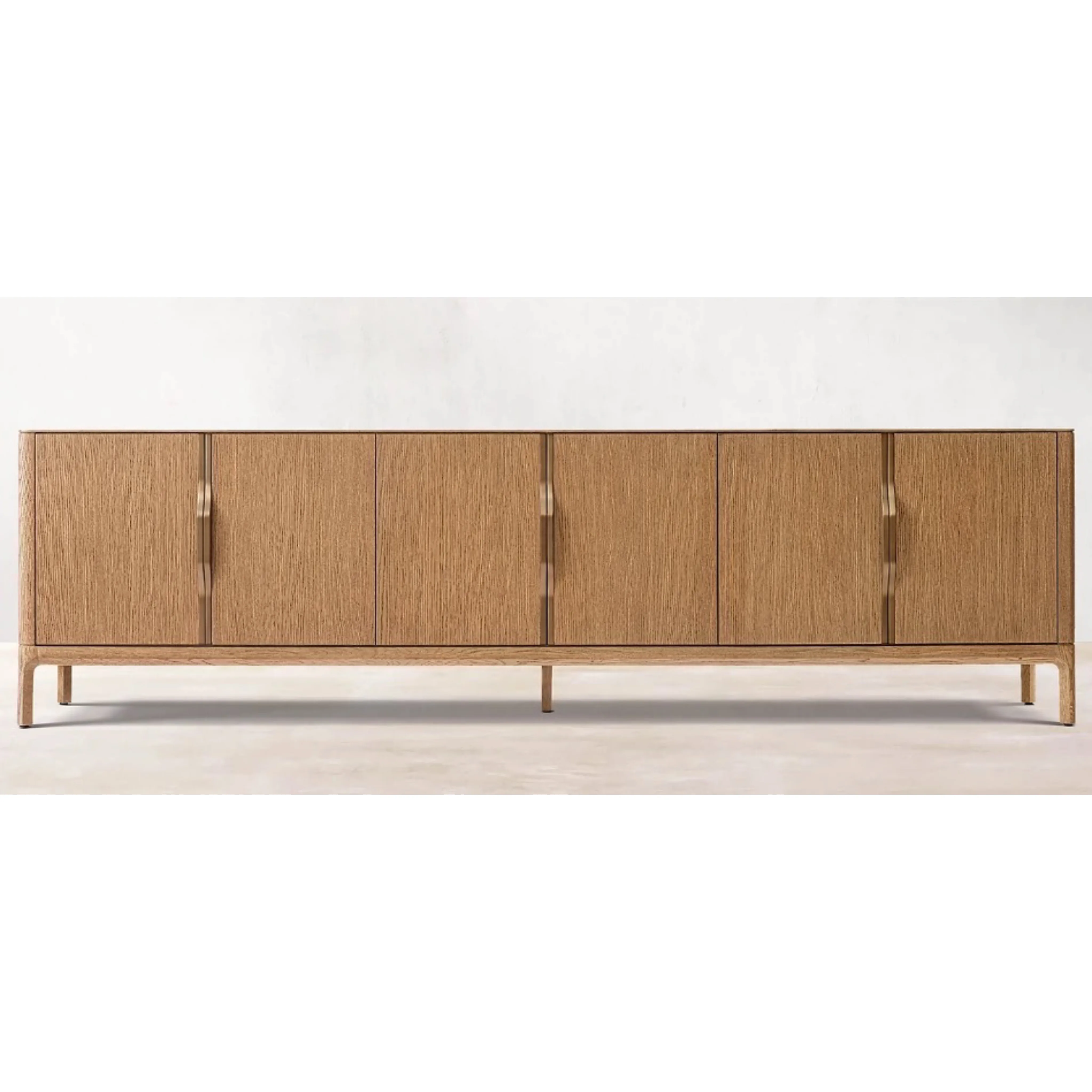

Oak American solid wood TV cabinet Padua media Oak audio-visual Six-door cabinet Four-door locker