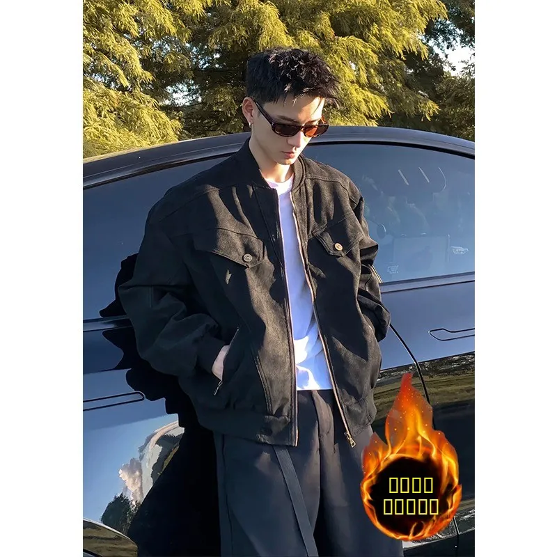 

American Sle Cleanfit Men's Workwear Jaet Thiened Corduroy Loose Cotton Outerwear Retro Sle All-Match Spring Autumn