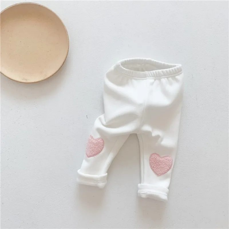 Lente en herfst Kinderleggings van puur katoen, kniebeschermers, babymeisjes, herfst en winter, fluwelen dunne fluwelen broek uit één stuk