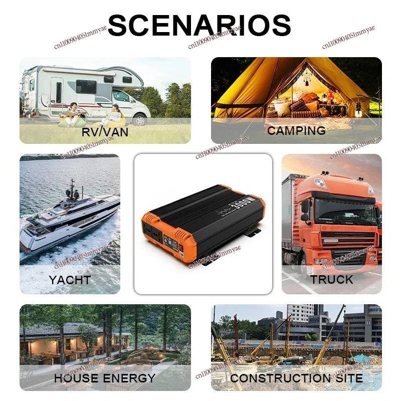 الأكثر مبيعا موجة جيبية العاكس 12 فولت 24 فولت 48 فولت إلى 220 فولت 230 فولت شاشة الكريستال السائل اكسسوارات السيارات محول الطاقة للتخييم المنزلي و RV