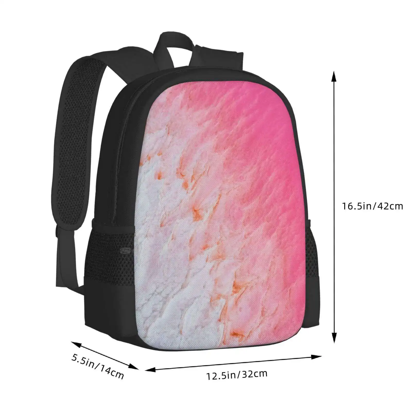 Kalbarri Pink Salt Lake-Western Australia Teen College Student zaino Pattern Design Bags Pink Abstract Nature Drone antenna