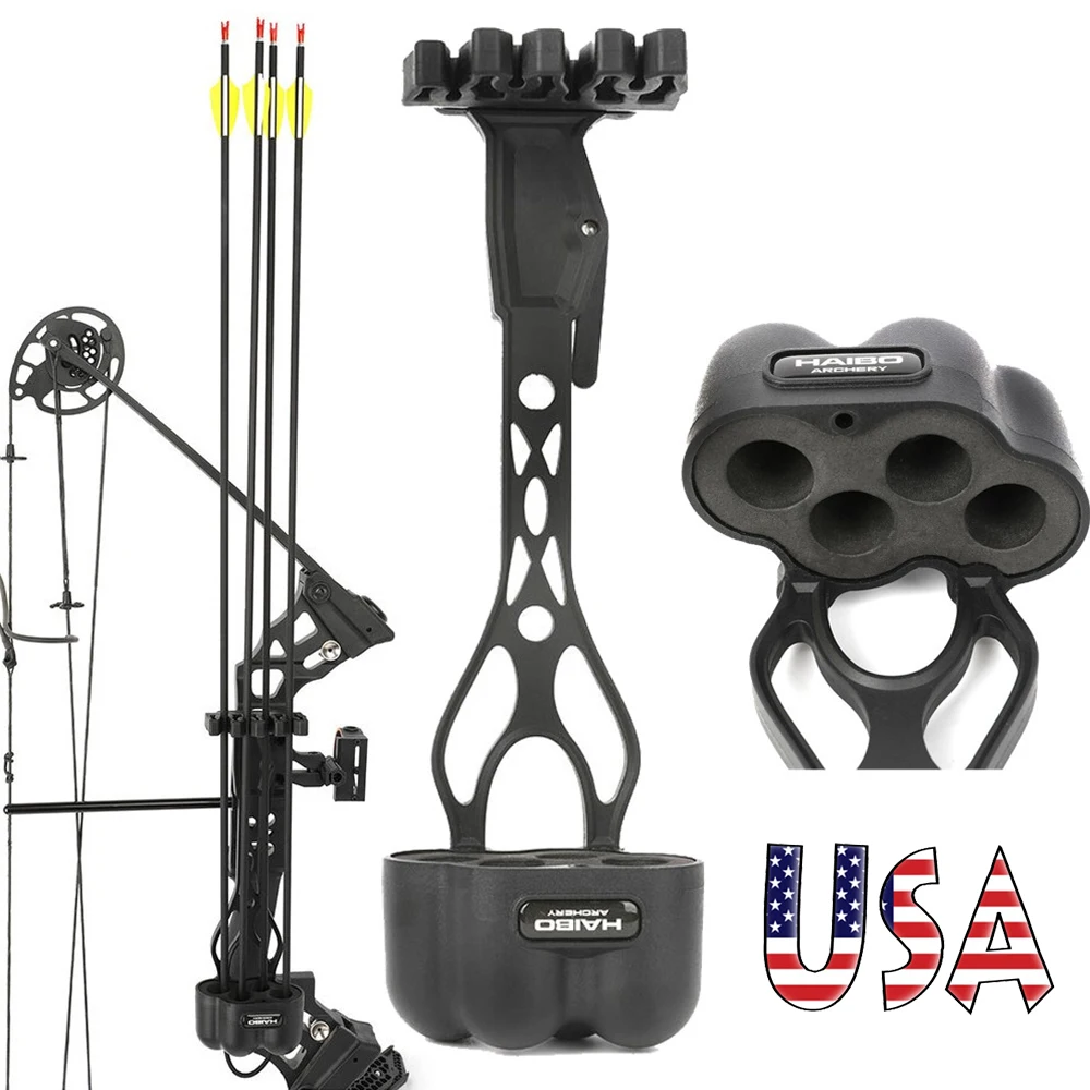 

Quick Release Arrow Quiver 4-Arrow Reinforced Nylon Holder EVA Foam Pad Compact Portable Adjustable Removable for Compound Bow Hunting Shooting Target Practice Outdoor Archery Accessories