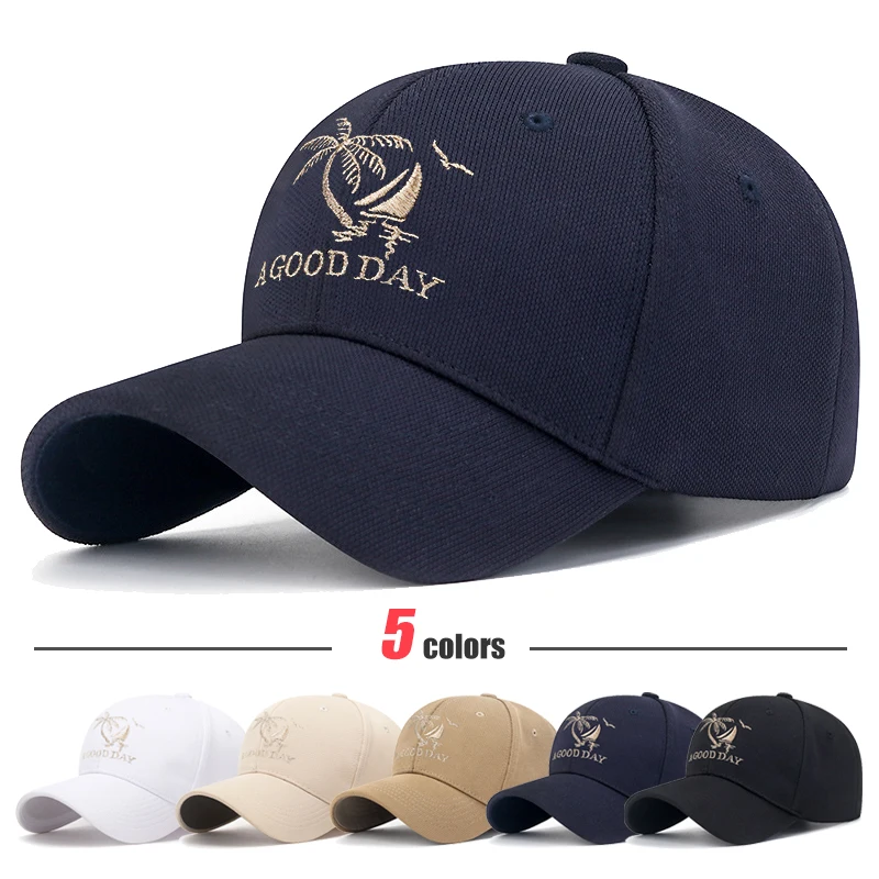 Czapka z daszkiem w nowym stylu unisex haftowane drzewo kokosowe modna marka młoda studencka para zakupy czapka podróżna