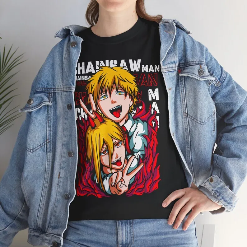 Chainsaw Man Denji and Power Anime Shirt, Manga Shirt