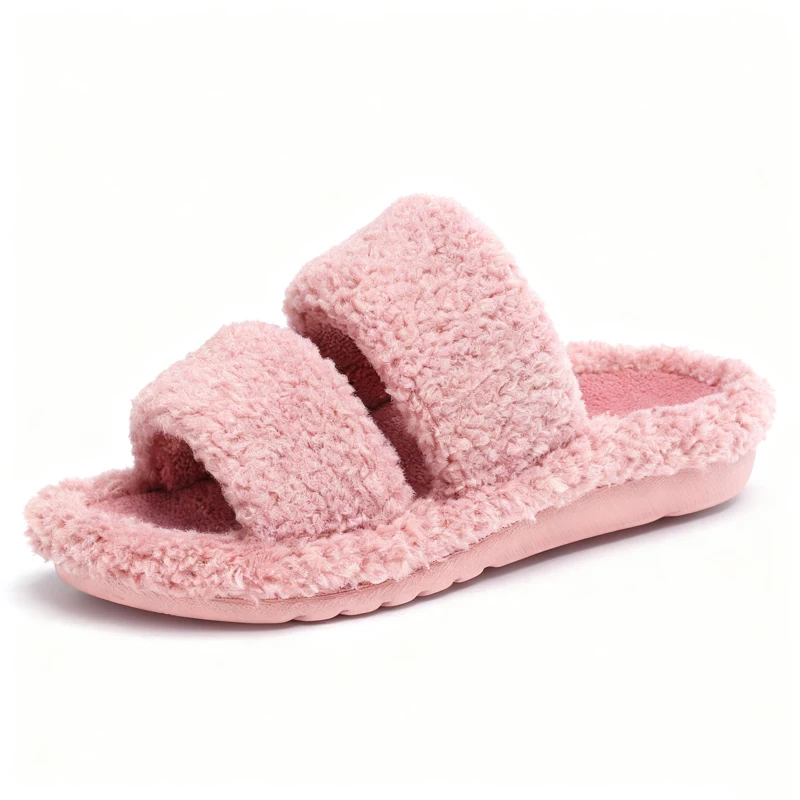 Smile Winter Mode Damen Hausschuhe Anti-Rutsch Weiche Sohlen Haus Rutschen Freizeit Rutschen Plüsch Futter Warme Casual Damen Hausschuhe – Detail 5