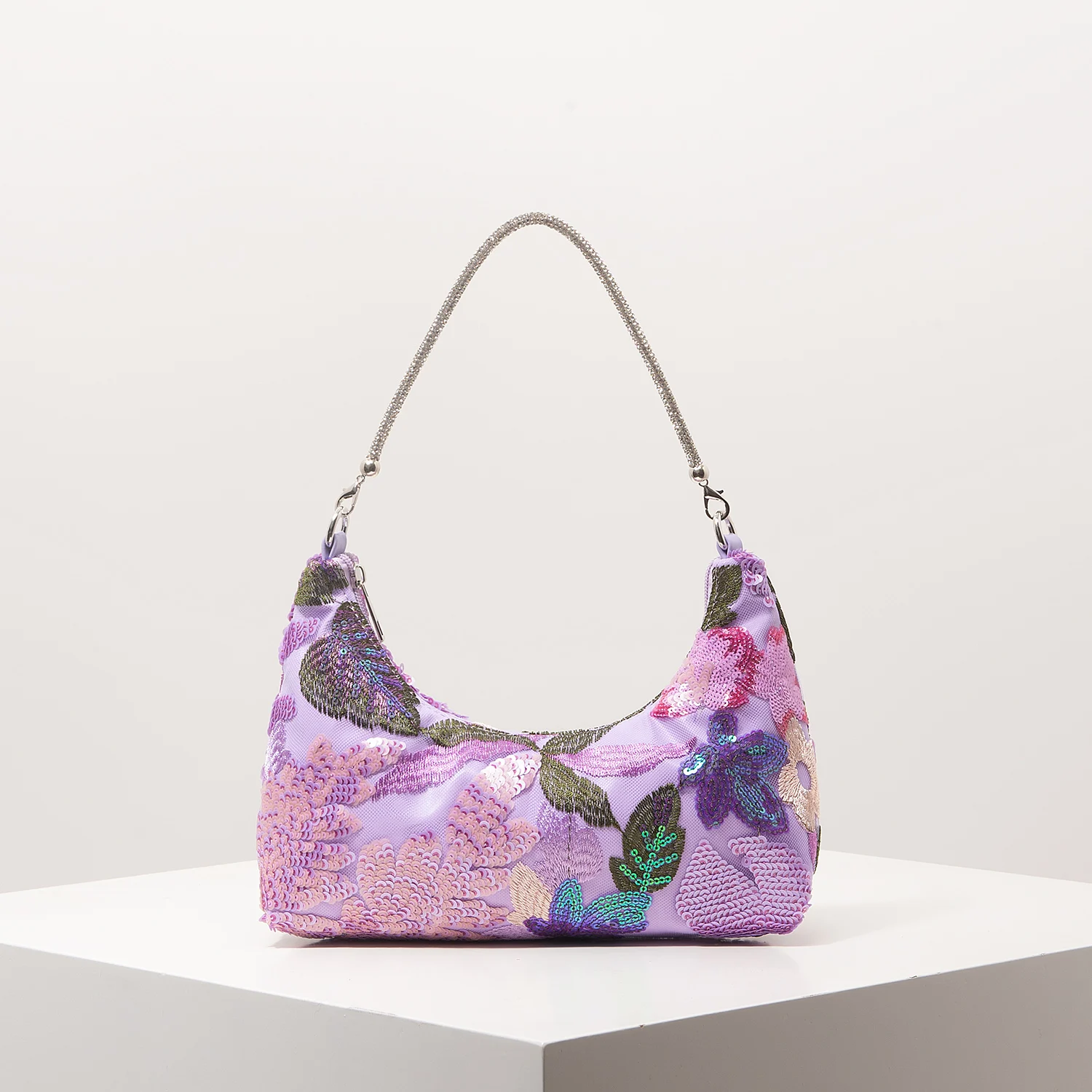 Schultertasche, Blumenmuster, Pailletten-Tasche, Stickerei, Gala-Abend, Party-Outfits, Abschlussball-Tasche, Hochzeitsartikel, Elegant, Valentinstag, Zufälliges Muster – Detail 19