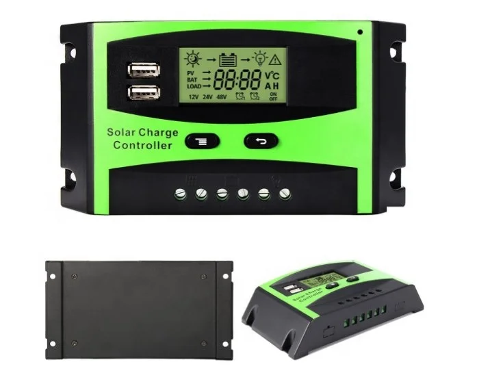 

Smart Solar Panel Controller Regulator 24V 12V DC Output Bulb 10A 30A 50A 60A 20A Manual PWM Solar Charger Controllers