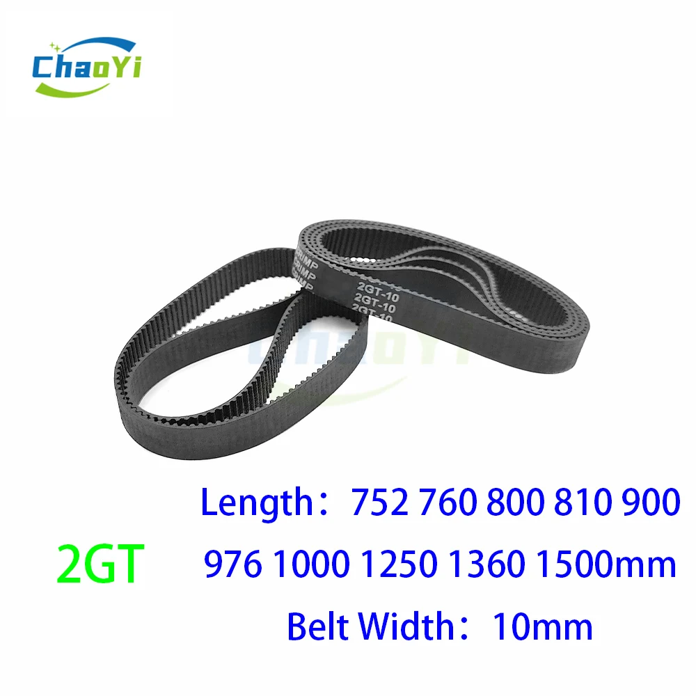 

2GT Closed Loop Rubber Timing Belt Pitch Length 752 760 800 810 900 976 1000 1250 1360 1500mm Width 10mm GT2-976 2GT-1000