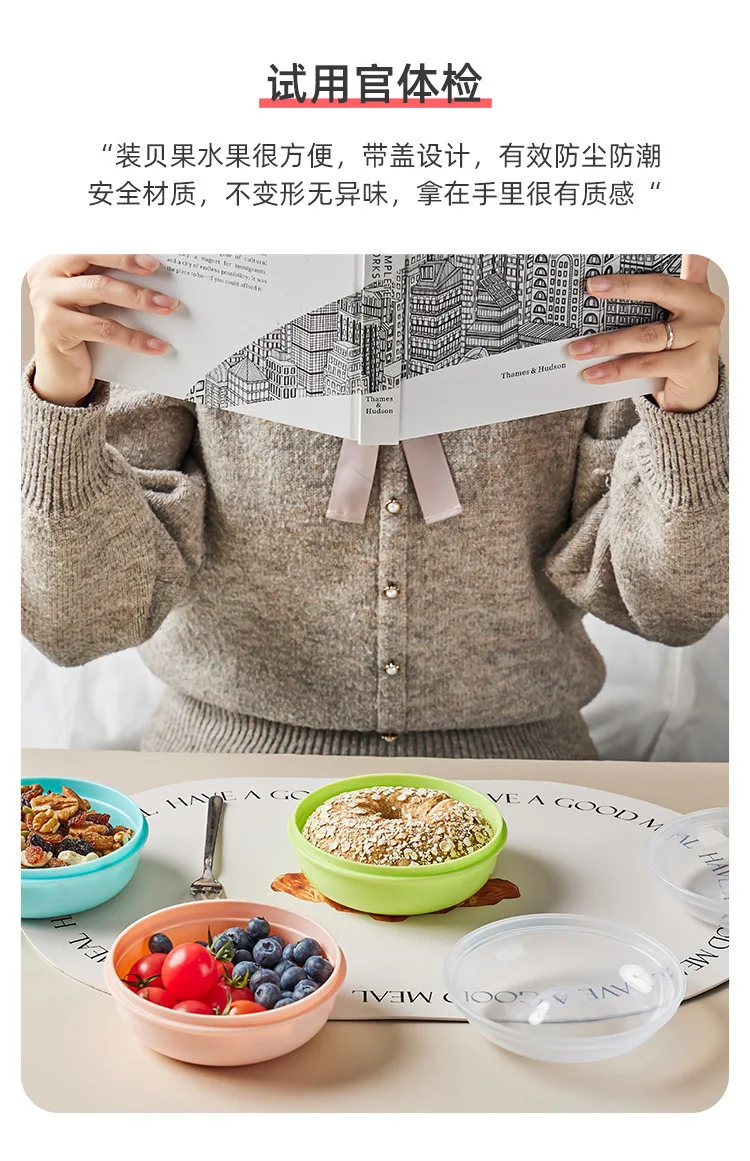 

2pcs Round Bread Box Portable Bagel Storage Container Transparent Plastic Bakery Food Storage Boxes For Kitchen Stackable