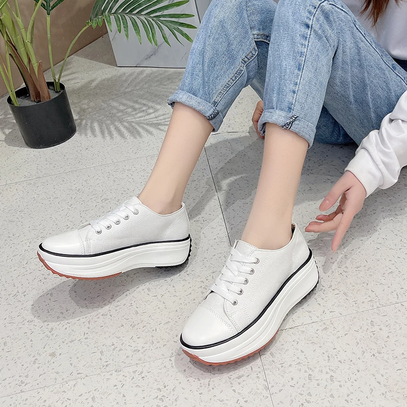 Autumn Canvas Shoes Women Fashion Trainers Women Low Help Sneaker Spring Lady Female Footwear Breathable Sneakers Platform Shoes