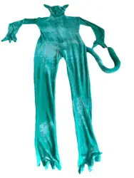 Customized Halloween Anime Cosplay Costume Green Velvet Jumpsuit With Ears And Tail Full Bodysuit Zentai Suits Fancy Dress