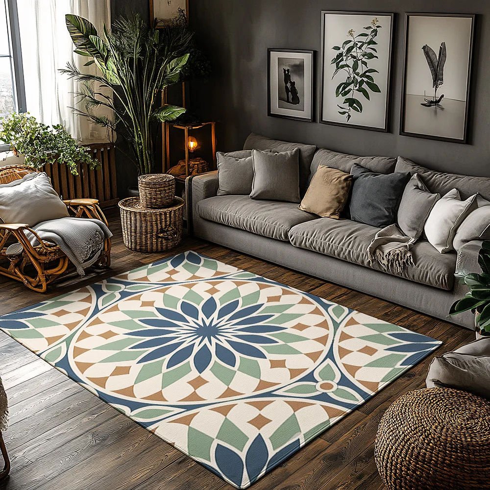 سجادة مزخرفة قابلة للغسل، سجادة أرضية غير قابلة للانزلاق، سجادة منطقة غرفة المعيشة وغرفة النوم، ديكور المنزل، سجادة بنمط تجريدي حديثة، سجادة ناعمة ومريحة #1