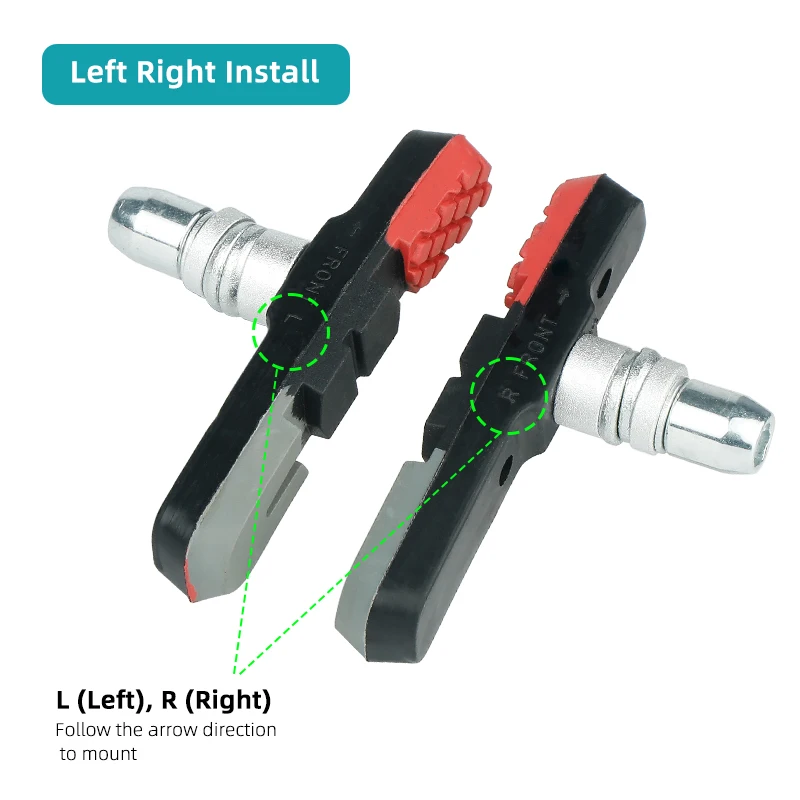 Deemount Triple Color V-Brake Pads MTB Mountain Bicycle Linear Pull V Clamp 70mm Blocks High Stopping Power All Weather Use