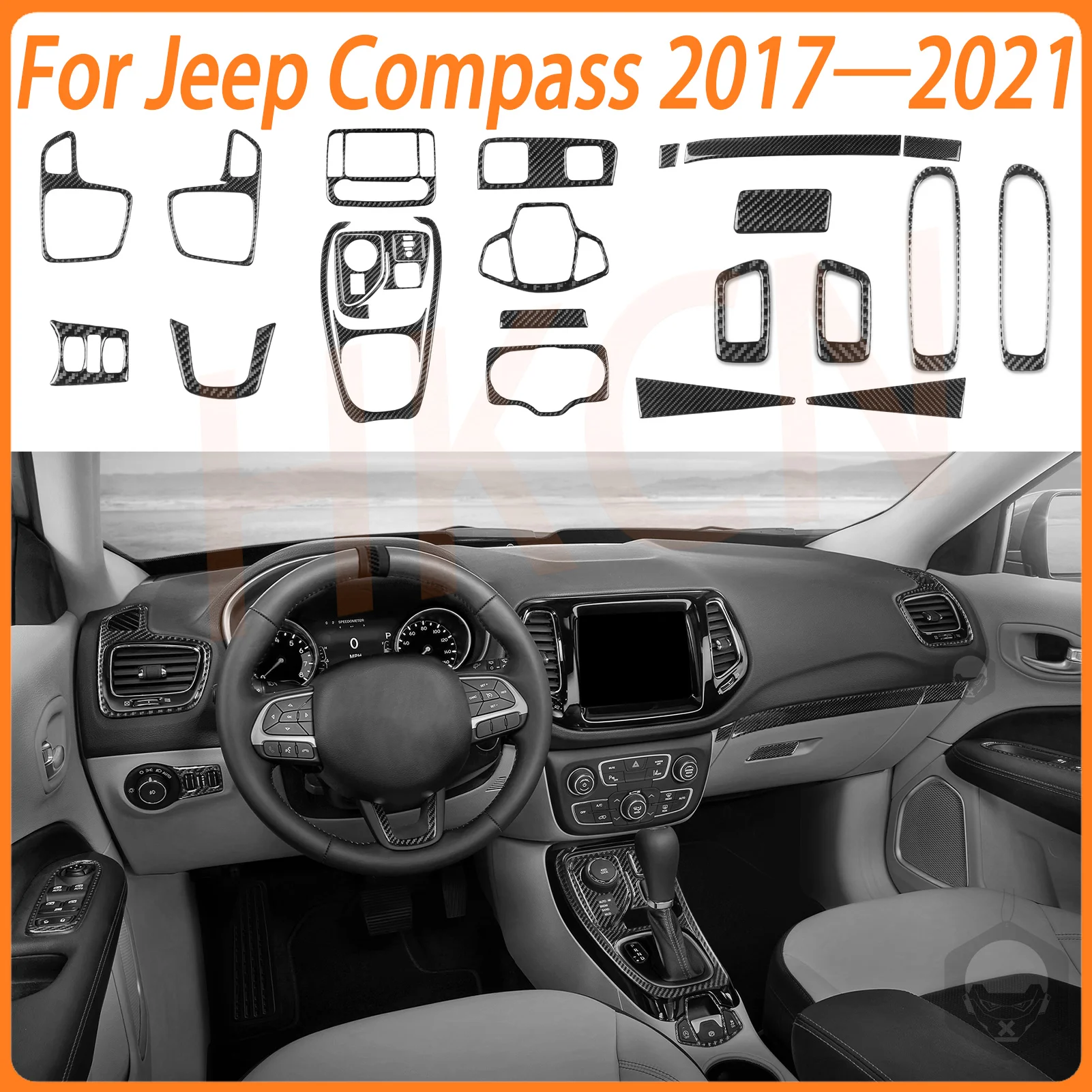 

Electronic Handbrake Button Panel Navigation Frame Rear Air Vent Frame For Jeep Compass 2017 2019 2020 2021 Carbon Fiber Sticker