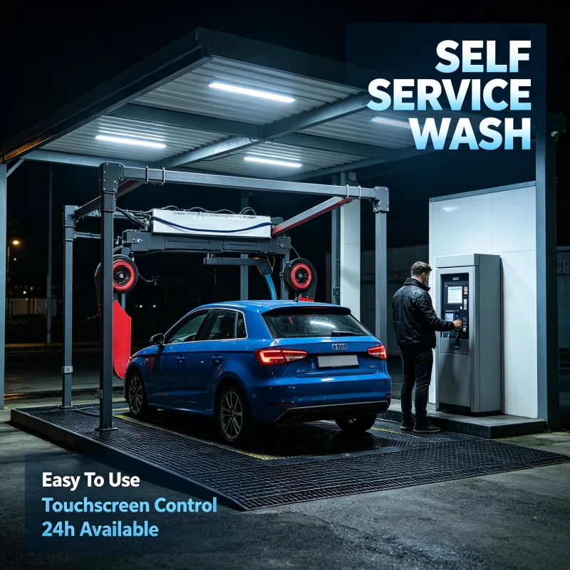 Smart 360 Touchless Car Washer with High Pressure Water Jet & Foam System for Professional Auto Detailing Shops and Stations