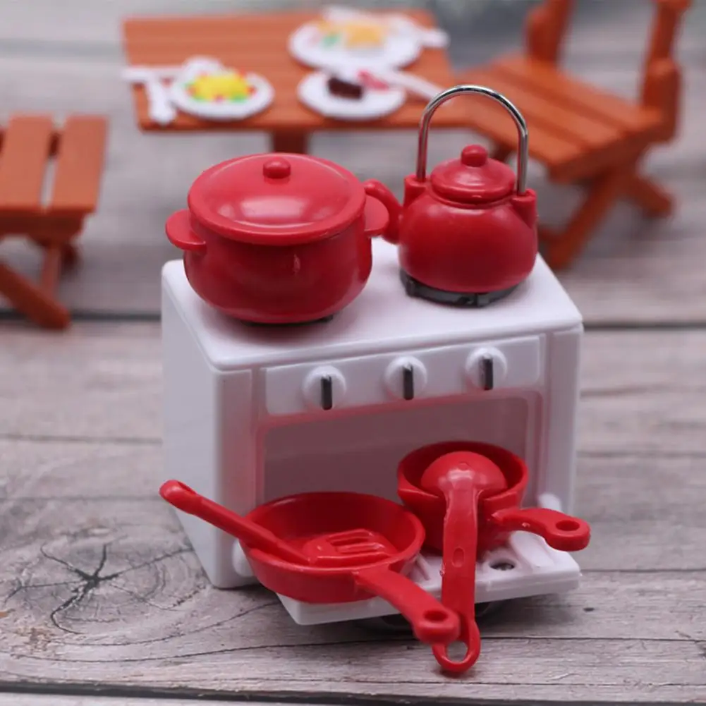 

Dollhouse Stove Kitchen Utensils Set Charming Dollhouse Kitchen Sets Miniature Furniture Cookware for Baking for Kitchen