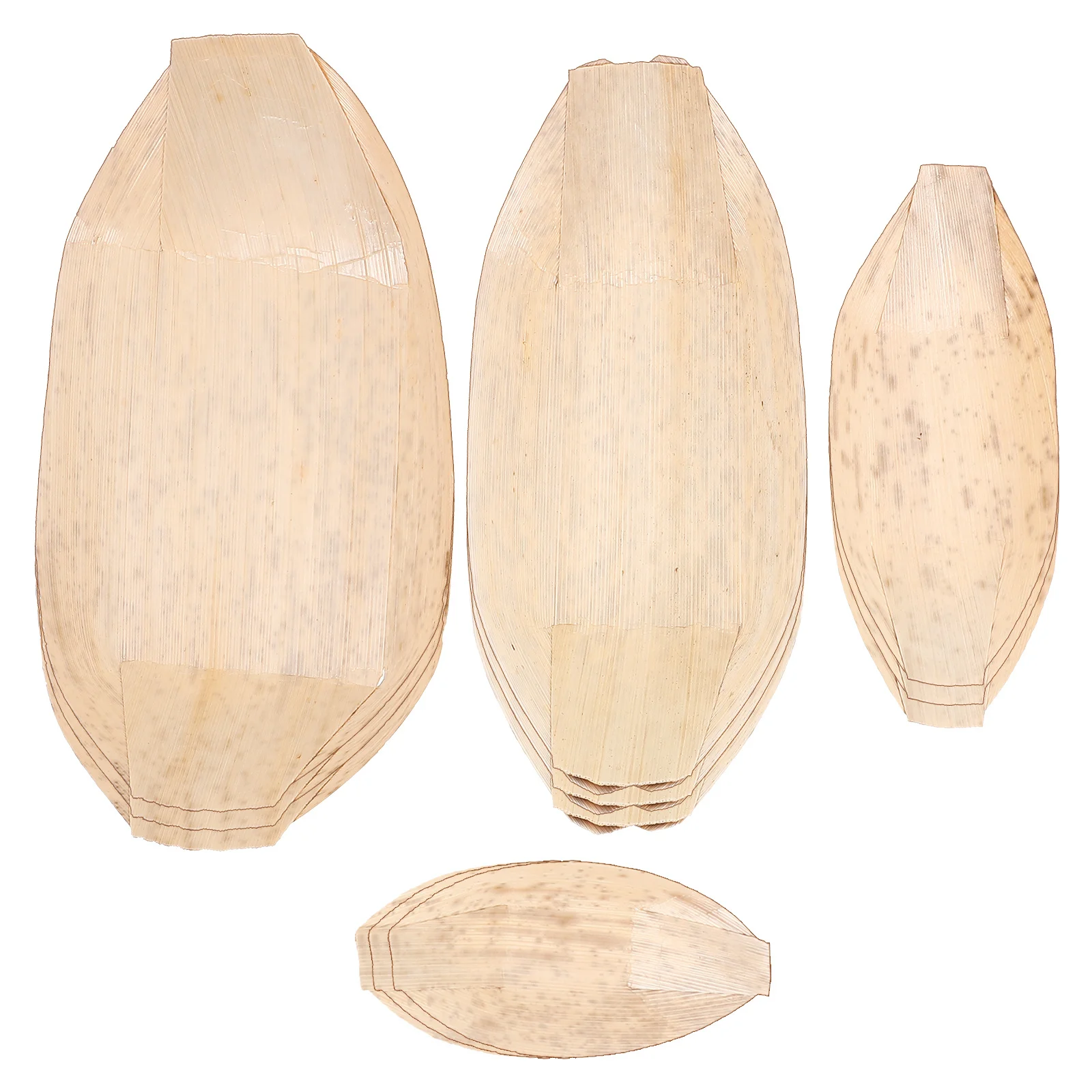 

40Pcs Bamboo Boat Shape Sushi Serving Plates Disposable Snack Dishes Food Boats Catering Bbq Party Supplies Food Boats