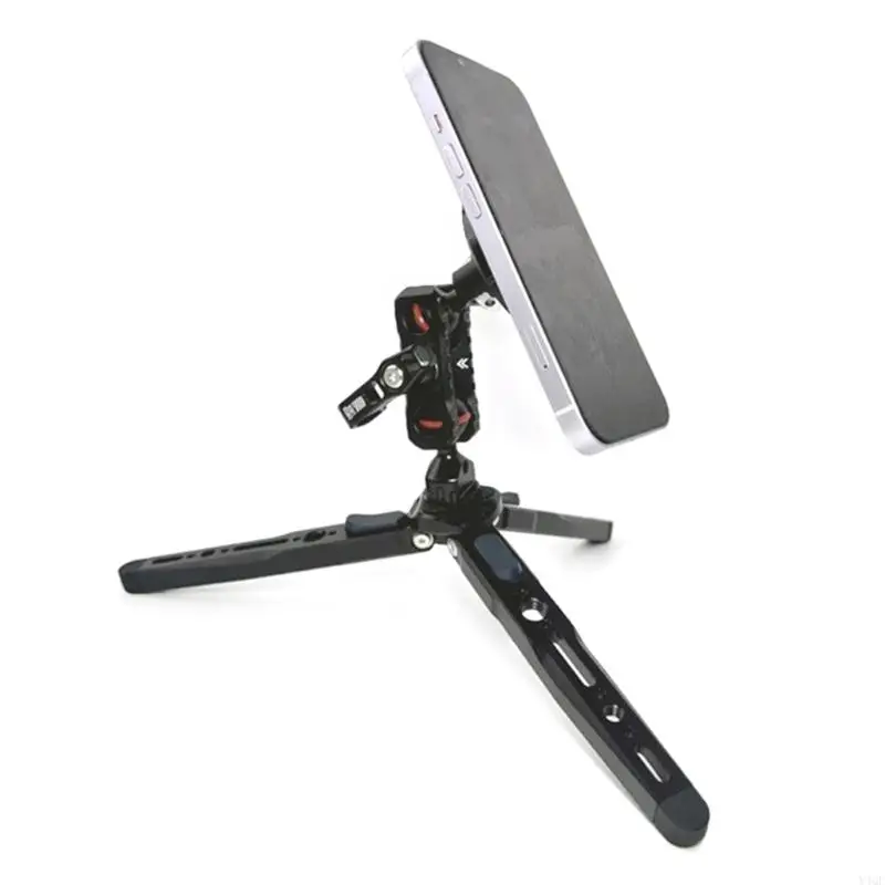 Y4QF Portable Cellphone Tripod for Camera Phone Phone Holder Action Camera Adapter Stable Grip Portable Recording Accessories