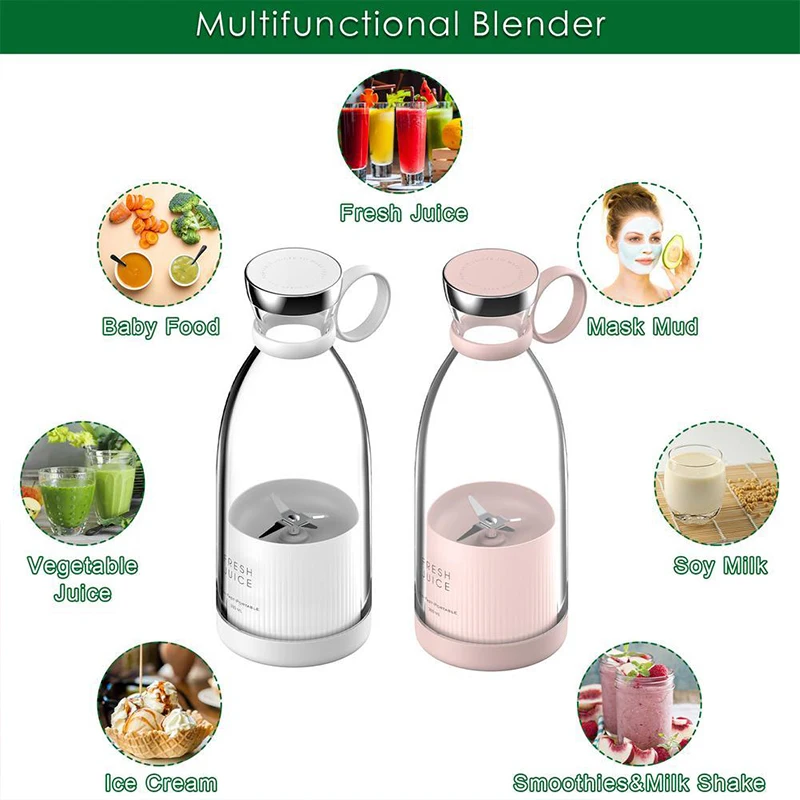 350 ml personal fresh fruit blender Cup Rechargeable mini juice bottle usb Juicer Smoothie Portable blender