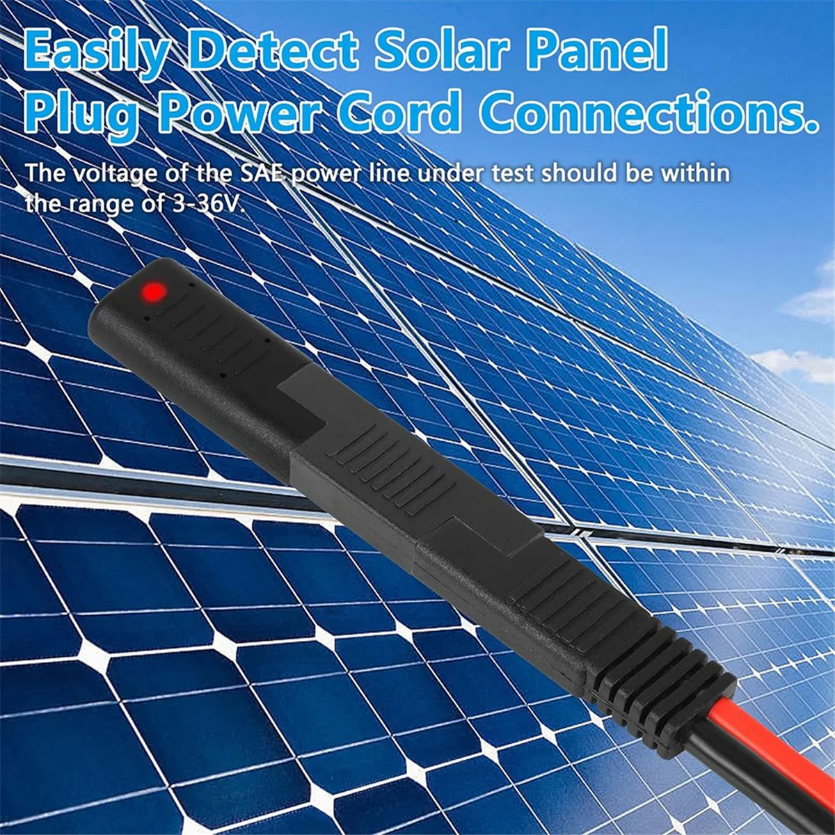 Разъем SAE для короткого замыкания со стандартным индикатором, Обратный адаптер полярности SAE, тестер шнура питания SAE, детектор солнечной панели