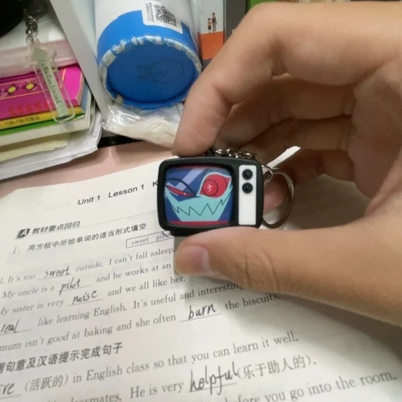 Hazbin Hotel Vox Creative Peripherals Backpack Charms Light-Up & Sound-Activated Mini Keychains Pendant Decoration Fans Gift Toy