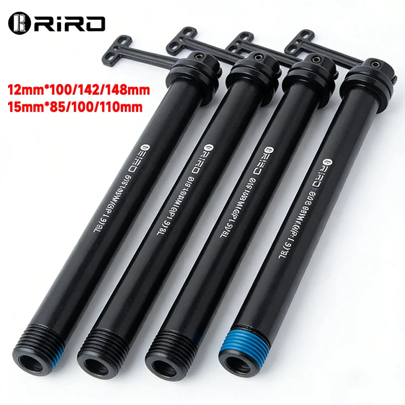 

RIRO Road Bike Thru Axle Front Fork Shaft Skewer 12mm*100/142/148mm TA Bicycle Thru Axle W/Lever M15*85/100/110mm QR Skewer
