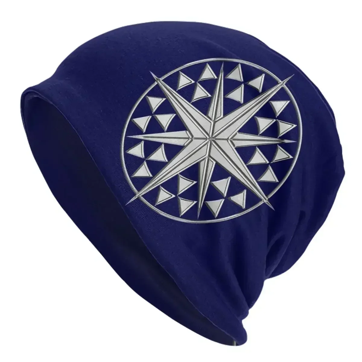 Chrome Style Nautical Compass Star Skullies Beanies Hats Warm Autumn Winter Outdoor Cap Knitted Bonnet Caps for Men Women Adult