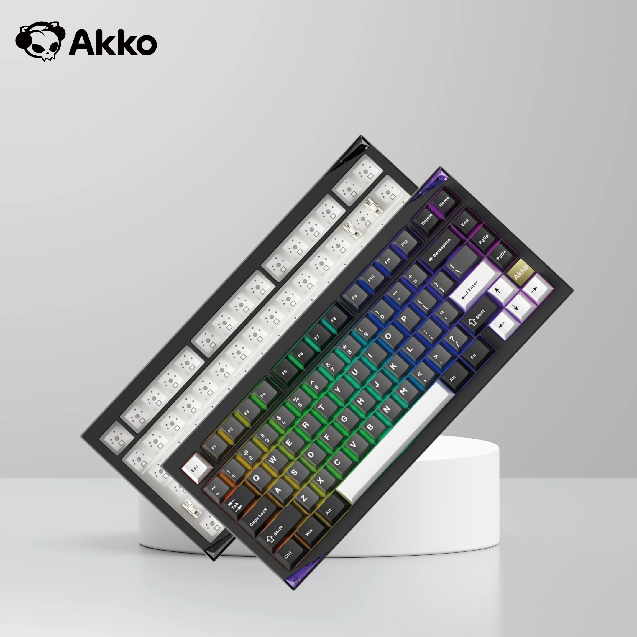 Akko Mechanical Keyboard Mineral 01 Barebone Kit Aluminum 75% 81 Keys VIA RGB Hot Swap Tri-mode Wireless Custom Keyboard/Kit
