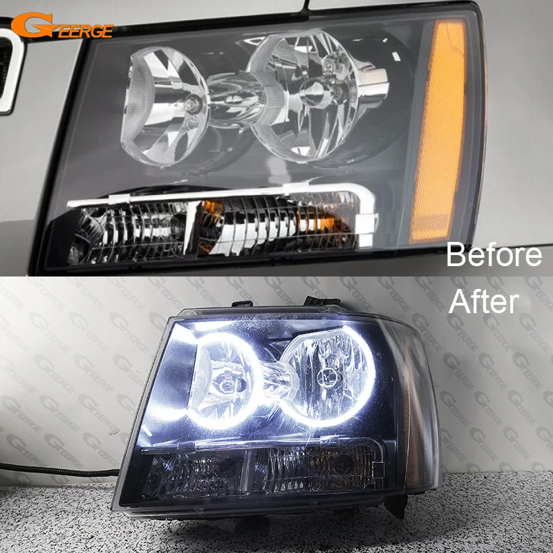 Dla Chevrolet Avalanche Suburban Tahoe 2007-2014 Ultra Bright Cob Led Angel Eyes Kit Halo Rings Akcesoria samochodowe