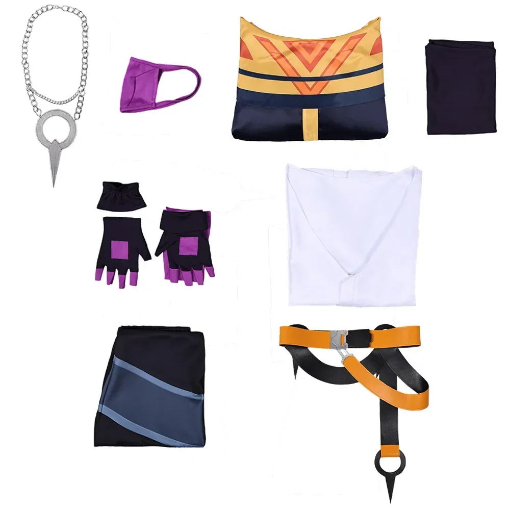 男性用スチールハート型コスプレ、ファンタジーウィッグ、マスク、手袋、スーツ、アニメゲーム、コスチューム、偽装、ハロウィーン、大人