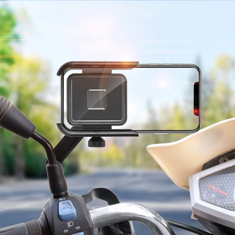 Dropshipping จักรยานรถจักรยานยนต์ Handlebar สำหรับจักรยานเสือภูเขาจักรยานพับสกู๊ตเตอร์ลด Jitter & เก็บโทรศัพท์มั่นคง