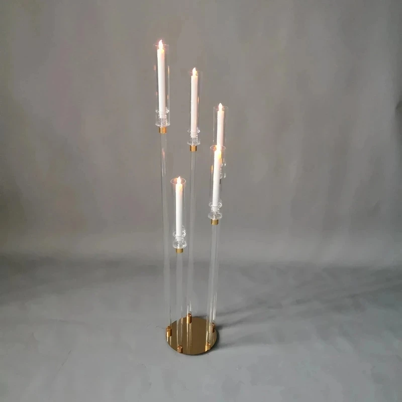 2/4/5/6/10 Set Table Candelabra Candle Holders 8/5 Heads Pillar Stand Wedding Centerpiece Party Decor Home Deco
