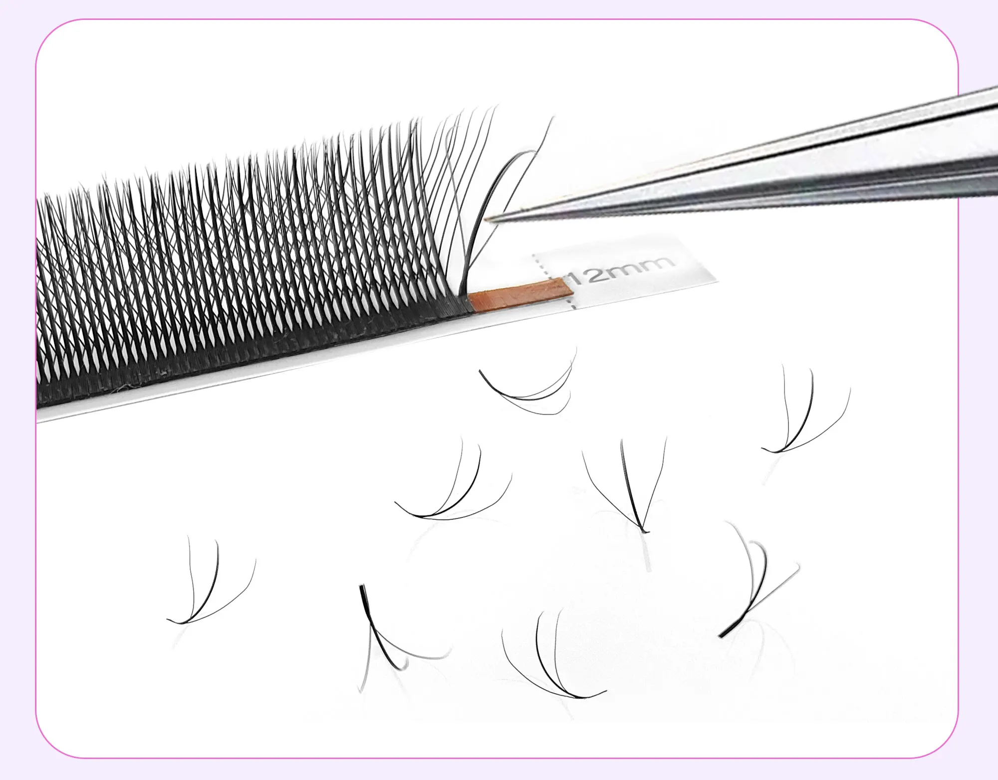 CoMango 3D W Stil vorgefertigte Volumen Wimpernverlängerung drei-Kern Dreifachspitzen Mix 8-15 Hybrid Wimpern – Detail 4