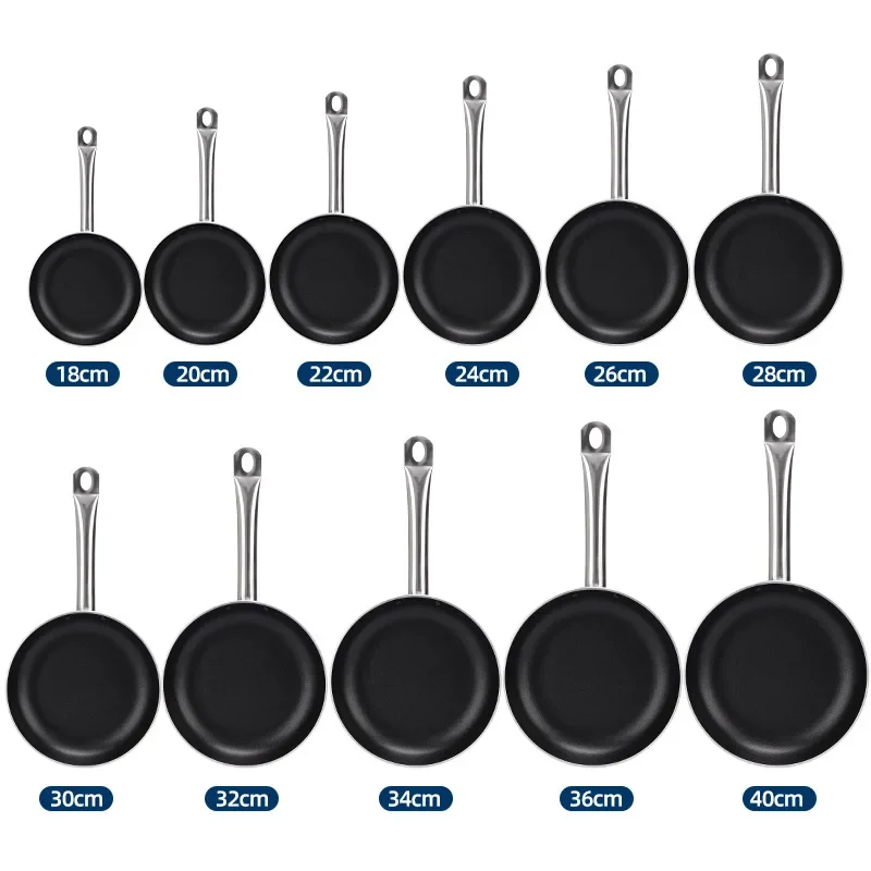 DSA non-stick pan Commercial frying pan Multi-size frying Dual-purpose household induction cooker Gas universal 3
