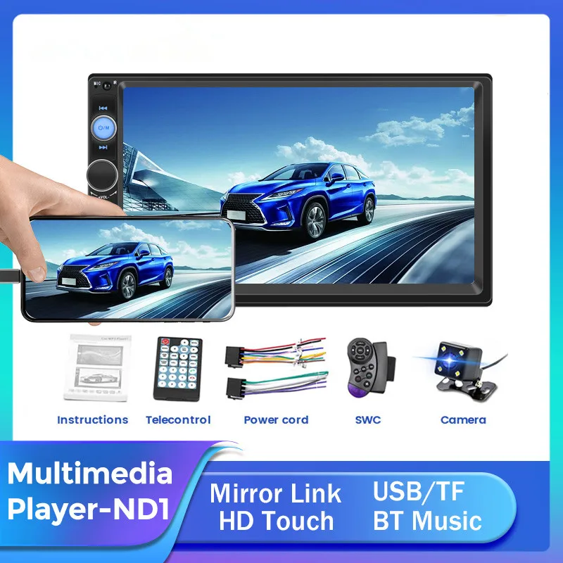 7 inch HD Touch Screen Car MP5 Player 7010B 2 Din Car Radio Stereo Multimedia Automotive For Universal Rear Camera BT FM SWC TF