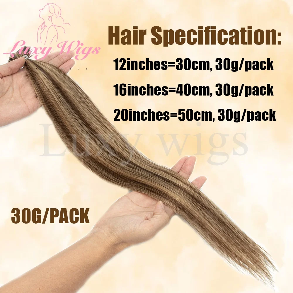 طرف مسطح وصلات شعر شعر بشري الكيراتين تلميح وصلات شعر الانصهار الساخن الطبيعي أسود أشقر Balayge براون شعر مسبق الربط #4