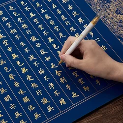 Heart Sutra Copybook Diamond Sutra Buddhist Scripture Copy Xuan Paper Small Regular Script Copybook Outline in Gold New