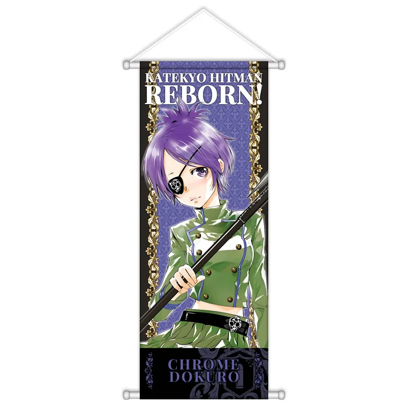 VIKAMA Reborn Purple Hair Boy Anime Wall Hanging Tapestry Shonen Mafia Character Art Cloth Poster for Bedroom Otaku Gift