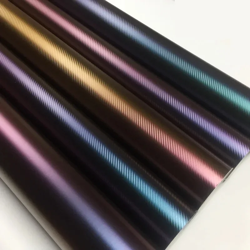 2025 Brons tot rood Chameleon 3D koolstofvezel PVC vinyl wrap sticker folie afdekfolie voor lichaam