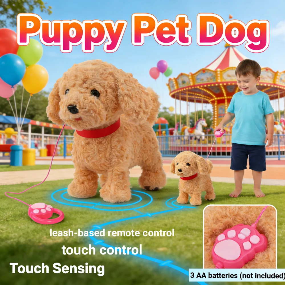 

Interactive Plush Dog Lifelike Sounds Realistic Interactive Puppy Pet Dog Tongue & Licking Motion Gift Toy for Girls and Boys