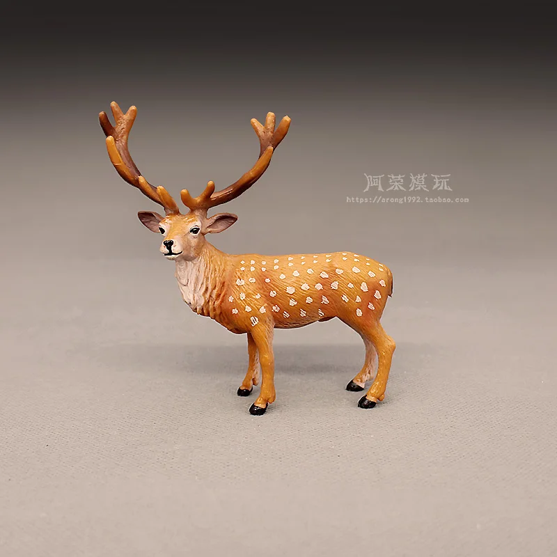 Simulatie Bosdiermodellen Sika Herten Fawn Actiefiguren Auto-interieur Desktop Miniatuur Ornament Accessoires Cognitief speelgoed