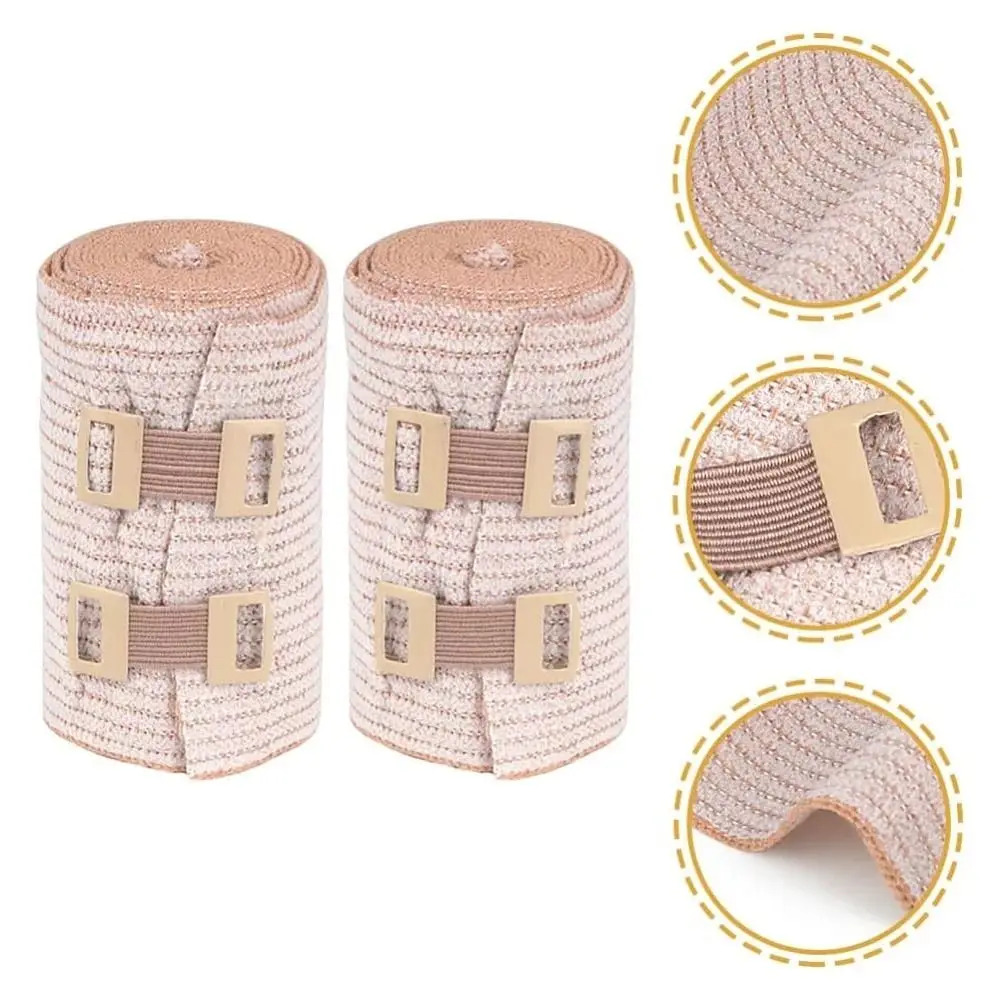 

High Elasticity Elastic Bandage Wrap with Clip Closure Breathable Elastic Tendon Bandage Strong Compression Low Sensitivity