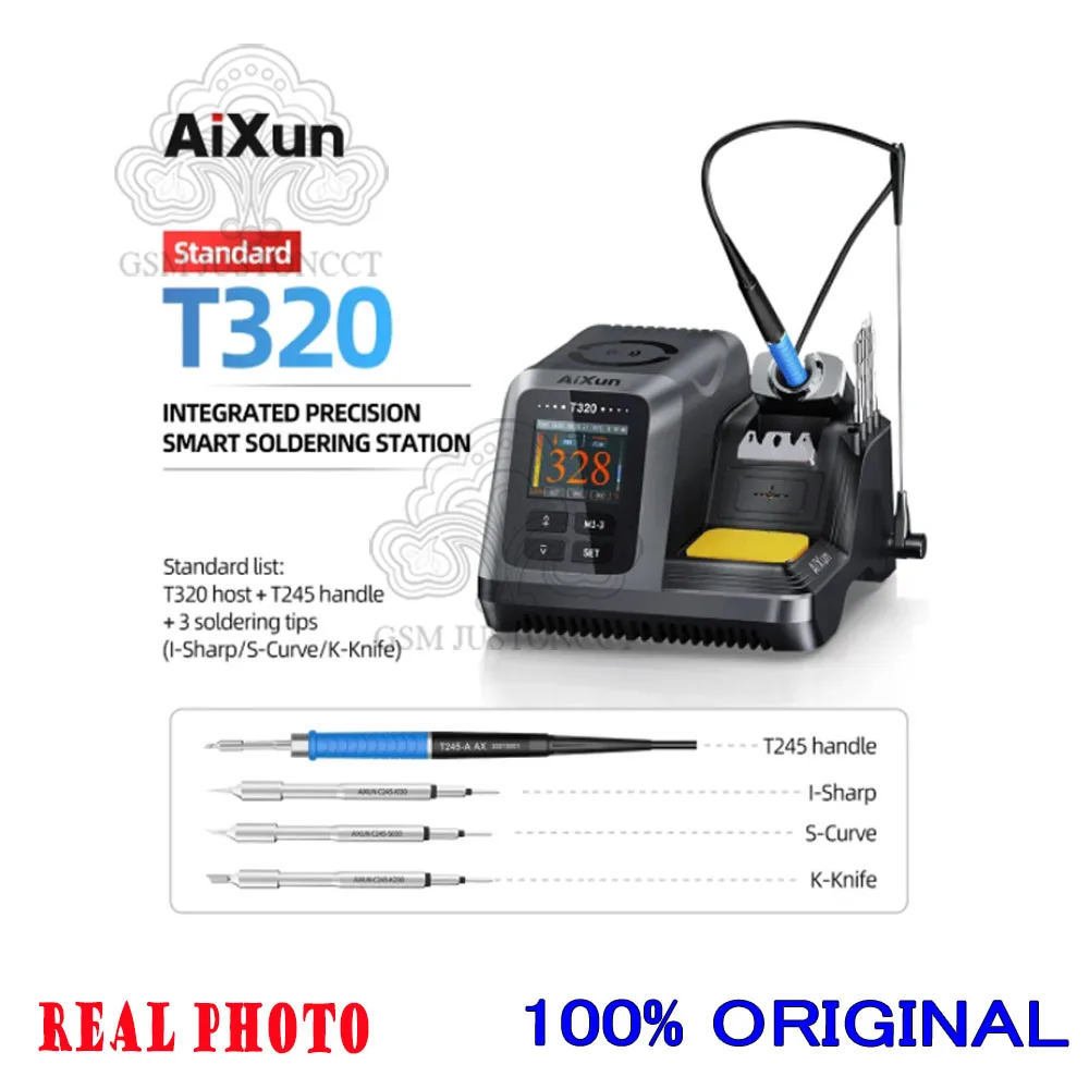 JC AIXUN T320 Solder Digital Solder, T210, T245, Alat Perbaikan ponsel, Besi Solder Light Strip dengan Ujung pegangan T210 T245