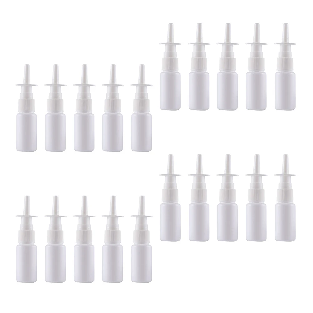 

20pcs Nasal Spray Bottle Travel Fine Mist Portable Leak Proof Reusable PE Plastic Container Liquid Dividing Bottles Spraying