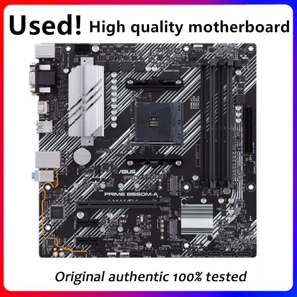 Used For ASUS PRIME B550M-A Motherboard Socket AM4 For AMD B550M B550 Original motherboard Desktop PCI-E 4.0 m.2 sata3 Mainboard